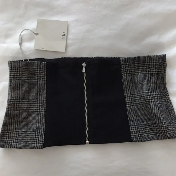 Tibi **NWT** Chester Checked Wool Corset. Size 12. - Picture 4 of 10